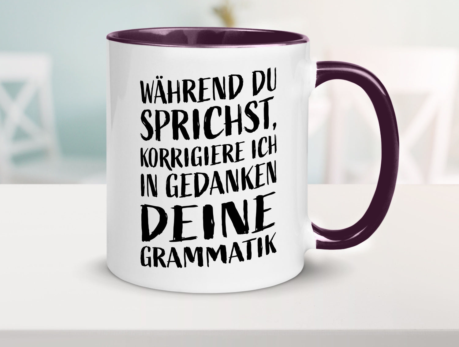 Während du sprichst, Grammatik korrigieren lustiger Spruch Geschenk Humor