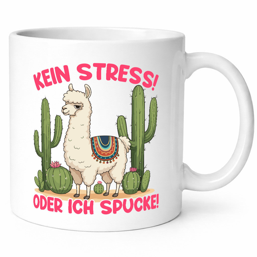 Kein stress oder ich Sprucke | Lama Alpaka Humor Geschenkidee Tasse