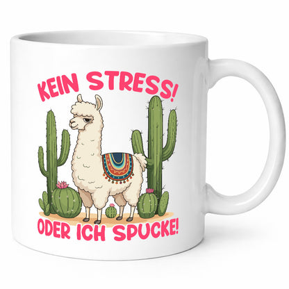 Kein stress oder ich Sprucke | Lama Alpaka Humor Geschenkidee Tasse