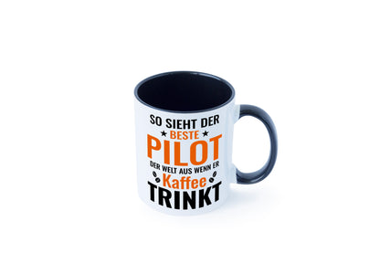 Kaffee trinkt: Pilot | Flugzeug Piloten lustiger Spruch Geschenk Humor