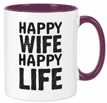 Happy Wife | Ehemann Tasse Ehefrau Humor Statement Geschenkidee
