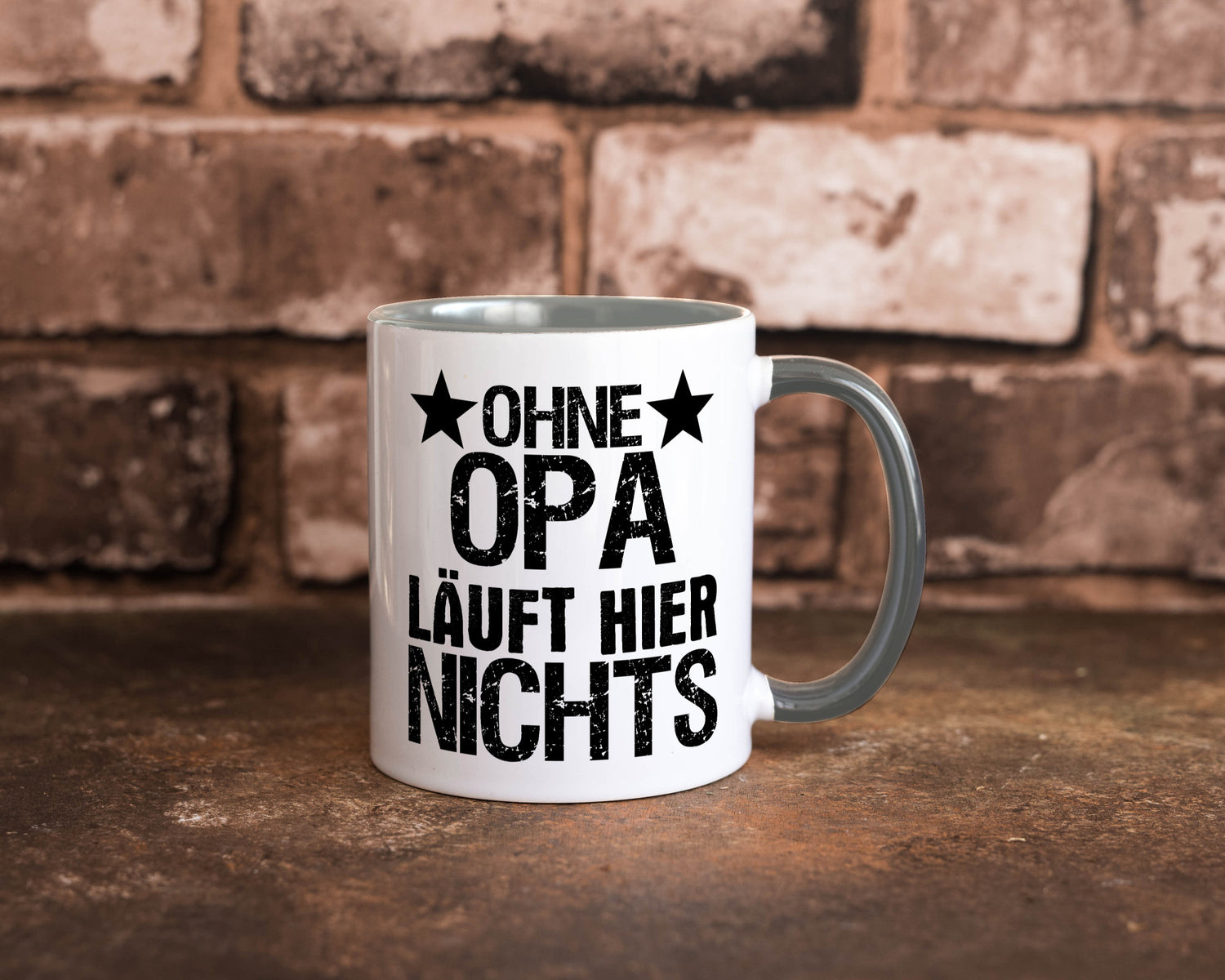 Ohne Opa läuft hier nichts | Sterne Geschenkidee Familie Humor Tasse