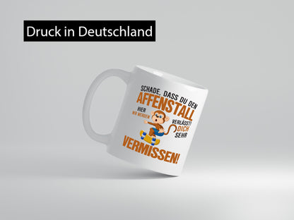 Glückwunsch zur Flucht | Affenstall Arbeitskollegen Affe Geschenk Arbeit