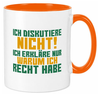 Ich diskutiere nicht | lustiger Spruch Sarkasmus Geschenk Tierliebhaber Humor Tasse