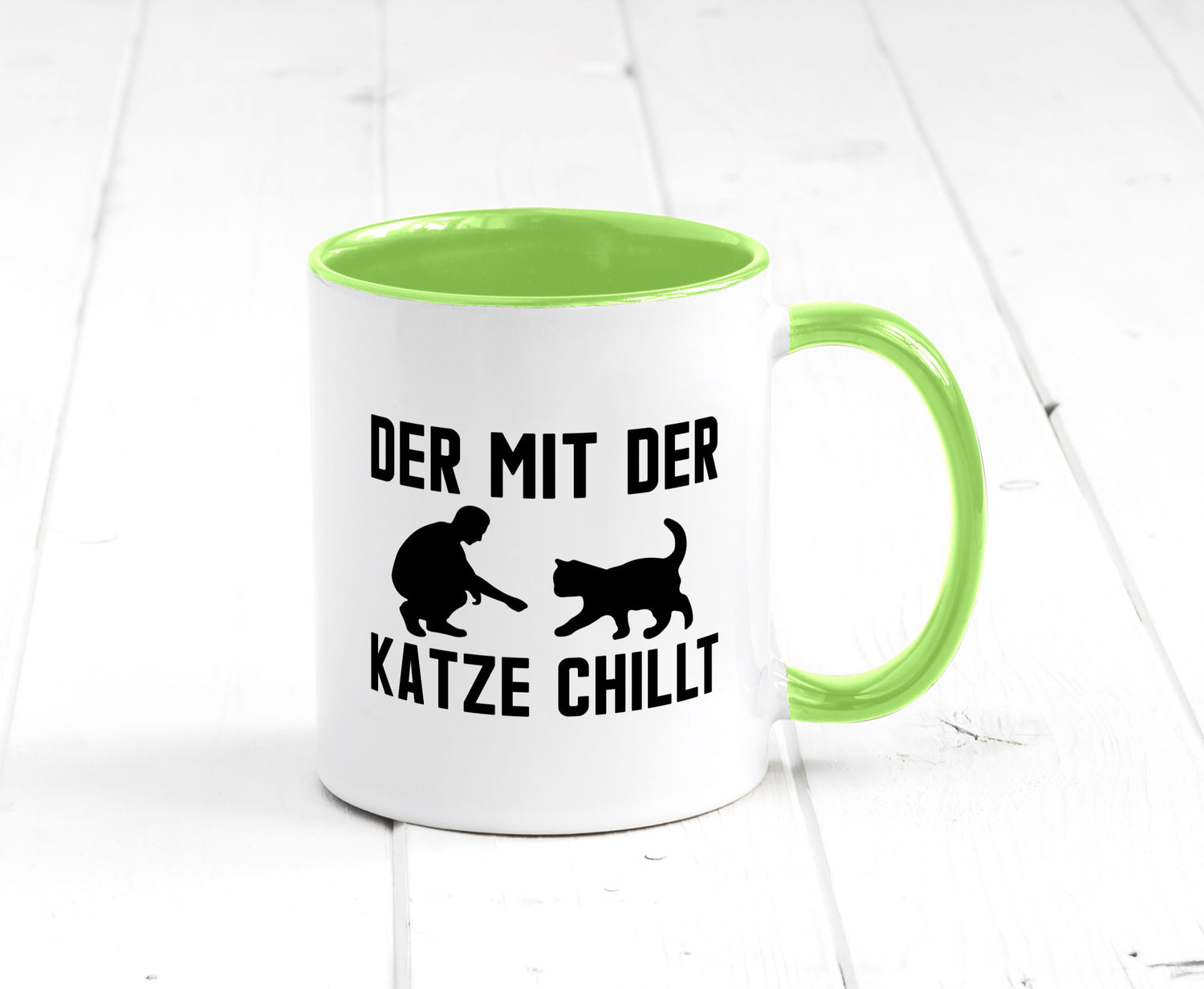 Mit der Katze | Chillen Katzenliebhaber Tierfreund lustiger Spruch Geschenk