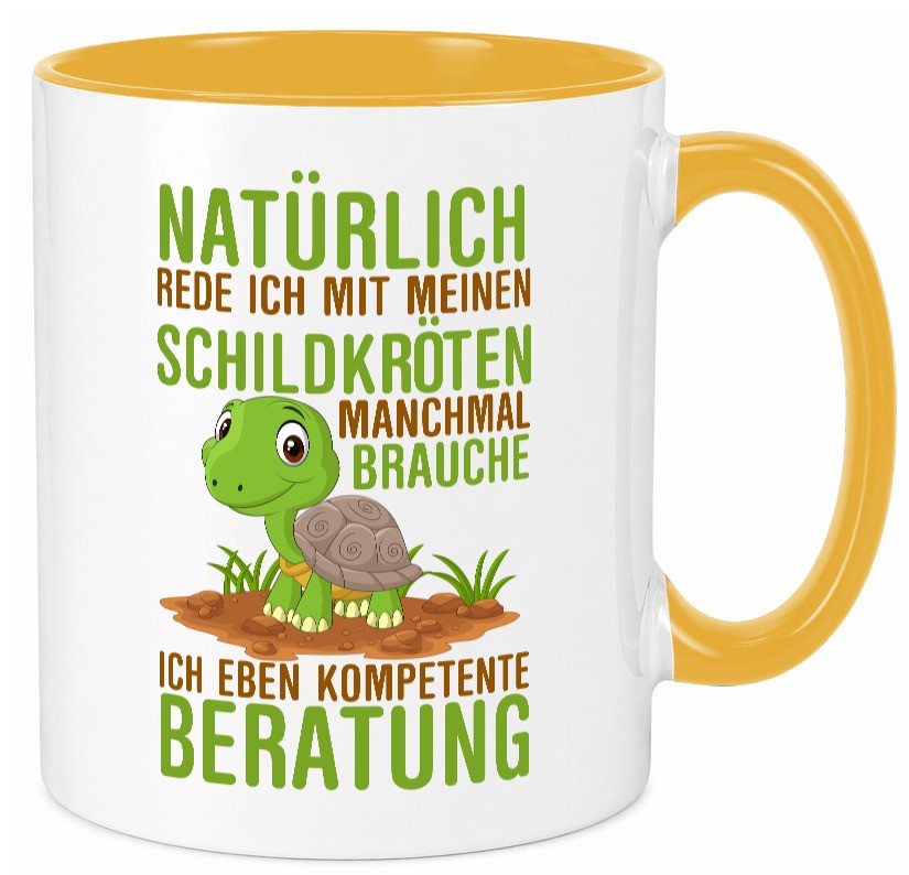 Natürlich rede ich mit Schildkröten | Schildkrötenliebhaber lustiger Spruch Tasse