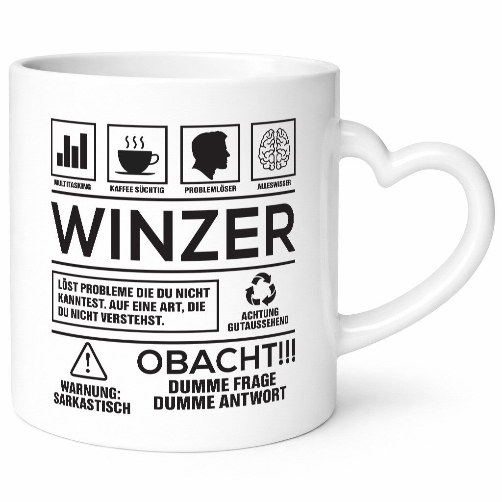 Achtung Probleme Winzer | Weinbauer Wein Geschenkidee Humor Tasse