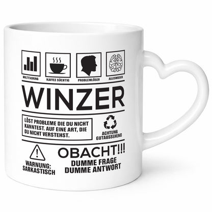 Achtung Probleme Winzer | Weinbauer Wein Geschenkidee Humor Tasse