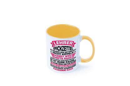 Lehrer Spickzettel | Beruf Tasse lustiger Spruch vl8 Geschenkidee Arbeit