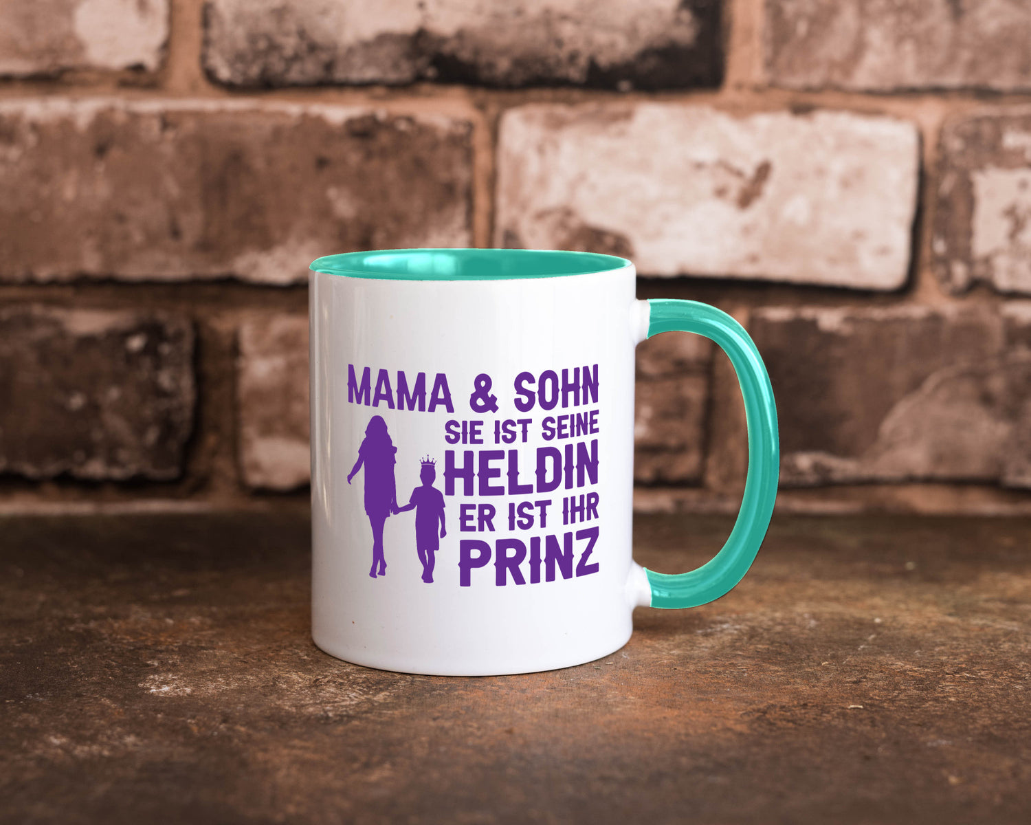 Mama &amp; Sohn | Helding Prinz Mutterliebe Geschenkidee Familie Humor Tasse