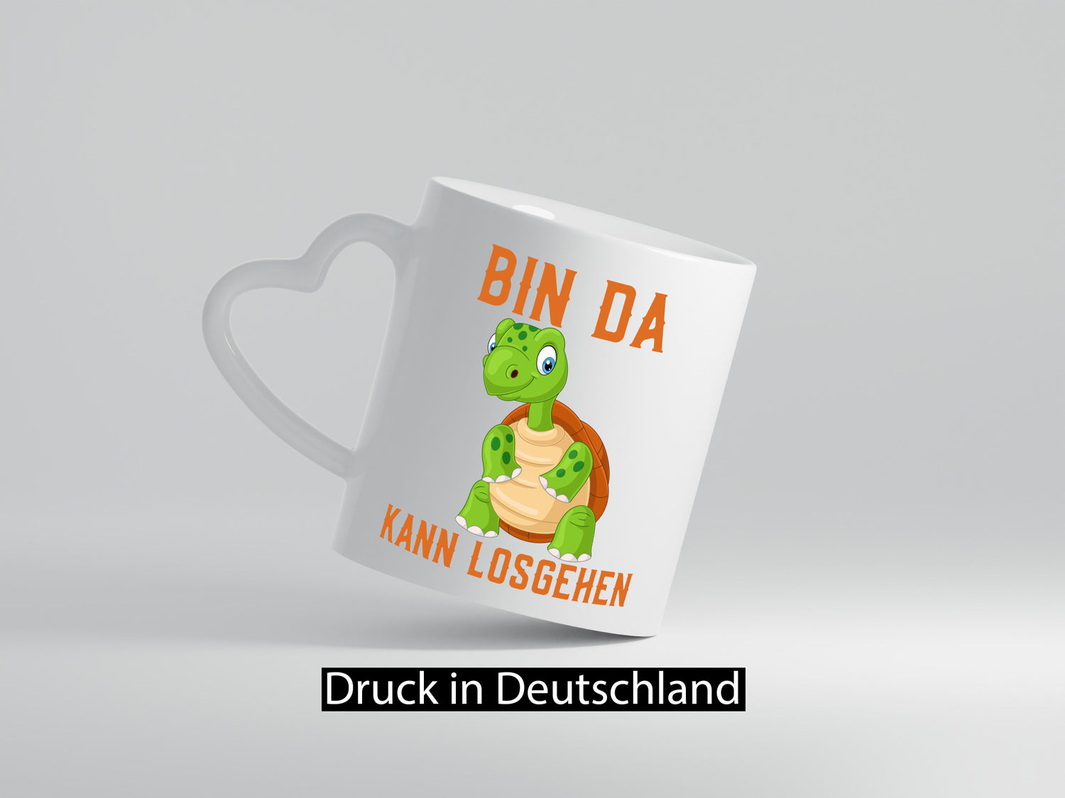Bin da kann losgehen | lachende Schildkröte Optimist Humor Geschenkidee Tasse