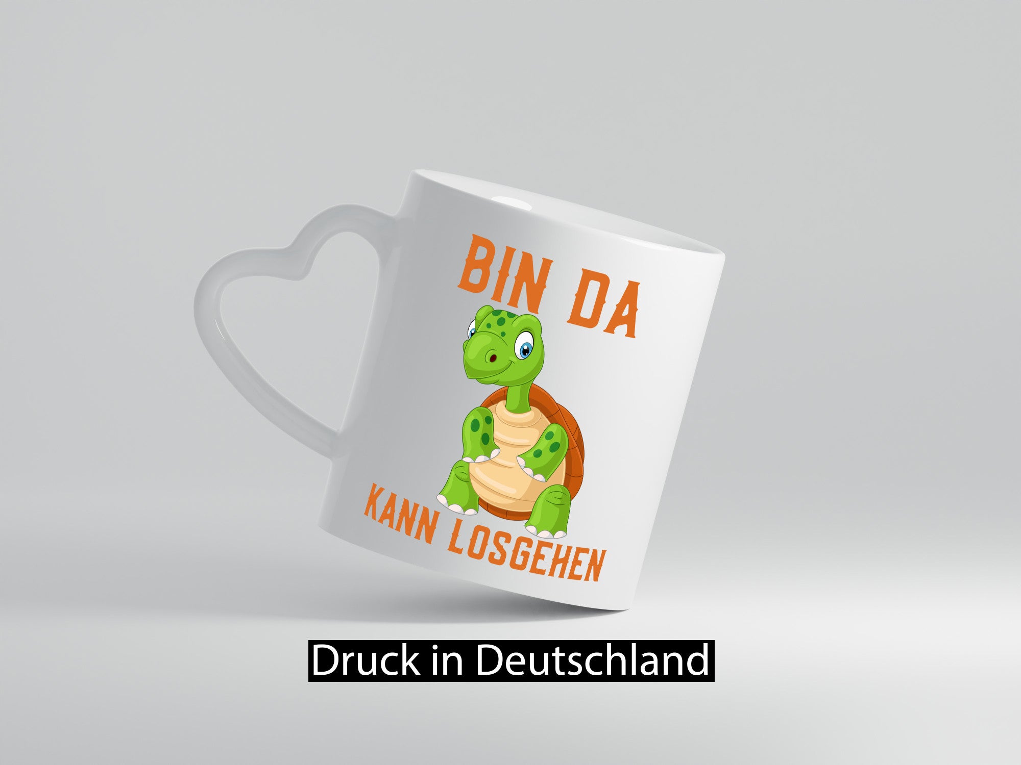 Bin da kann losgehen | lachende Schildkröte Optimist Humor Geschenkidee Tasse