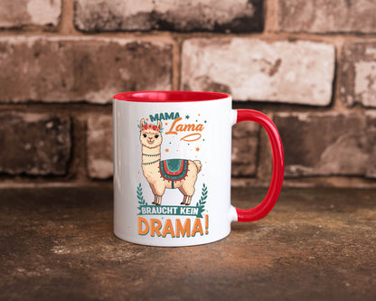 Mama Lama braucht kein Drama | Muttertag Humor Familie Geschenkidee Tasse