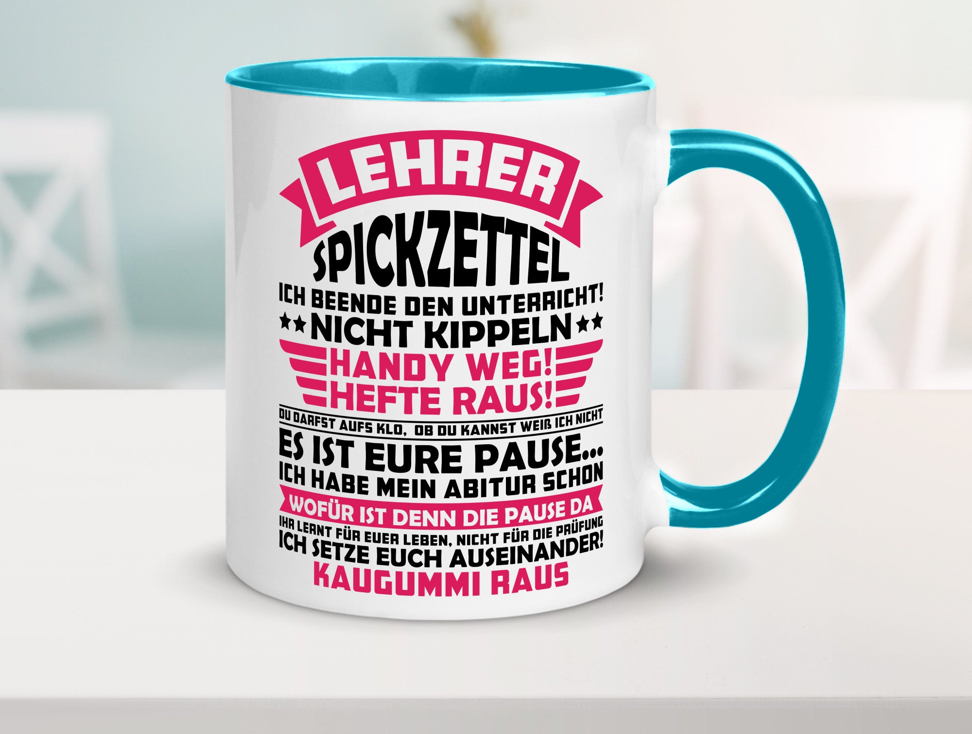 Lehrer Spickzettel | Beruf Tasse lustiger Spruch vl8 Geschenkidee Arbeit