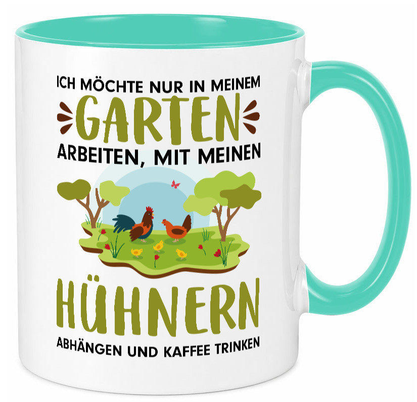 Garten Hühner | Gartenarbeit Tasse Bauernhof Spruch lustiger Geschenk Arbeit