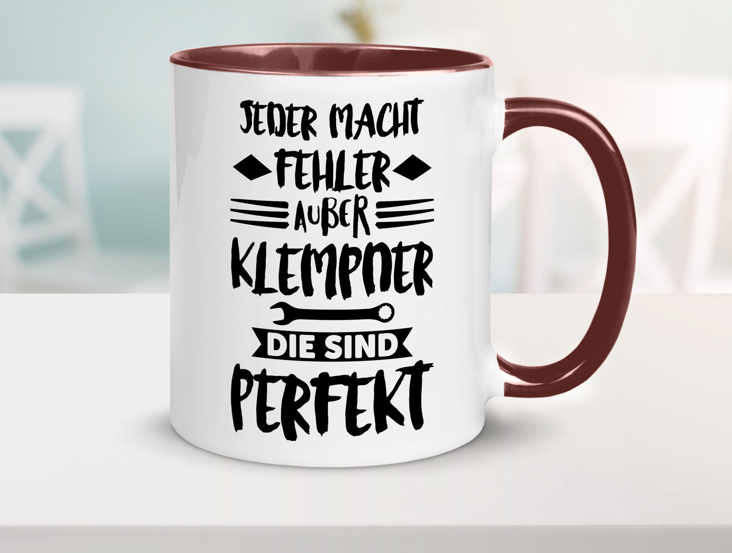 Jeder macht fehler nur Klempner sind Perfekt Humor Geschenkidee Tasse