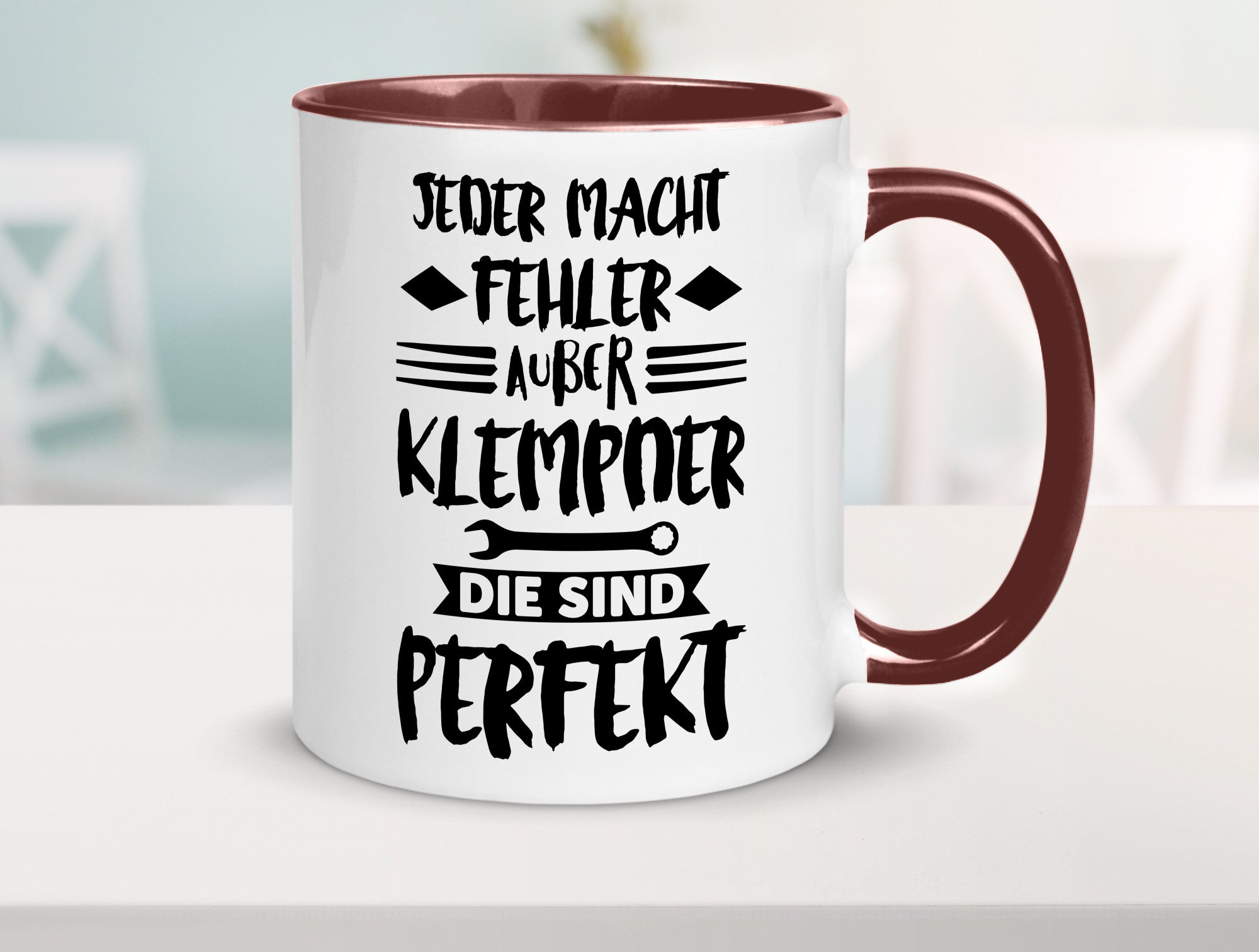 Jeder macht fehler nur Klempner sind Perfekt Humor Geschenkidee Tasse