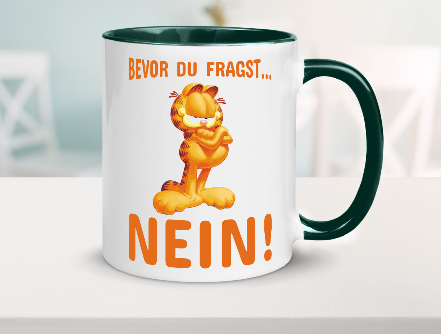 Bevor du fragst? Nein! | grimmige Katze Spruchtasse lustig Tierliebhaber Humor