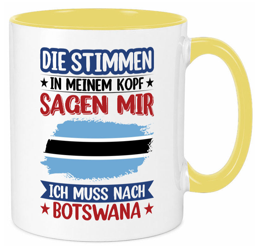 Botswana | Urlaub Stimmen in meinem Kopf Traumland Geschenkidee Humor Tasse