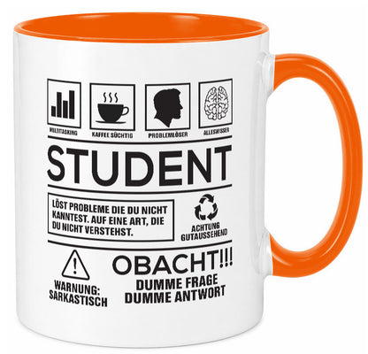 Achtung Probleme Student | Universität Uni Studium lustiger Spruch Geschenk Tasse