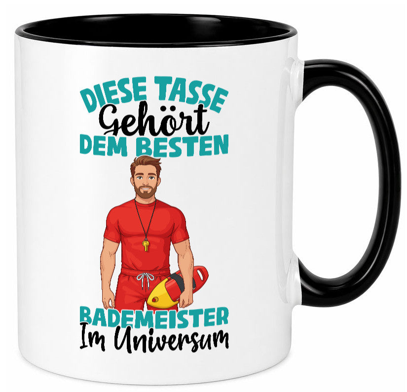Im Universum: Bademeister | Rettungsschwimmer lustig Humor Geschenkidee Tasse