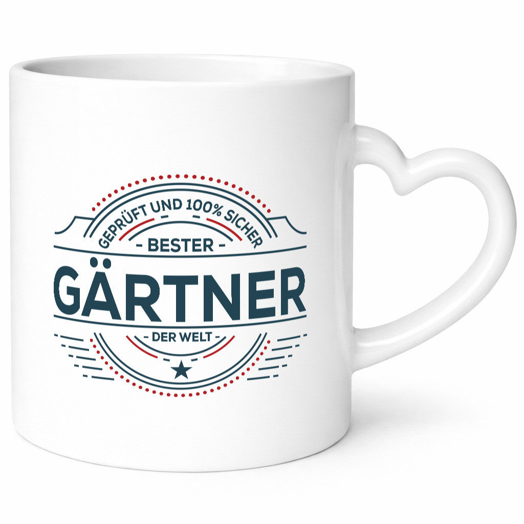 Geprüft und sicher: Gärtner | Gartenbau Geschenkidee Humor Tasse