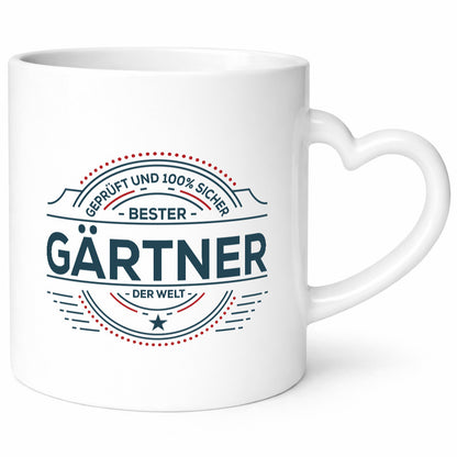 Geprüft und sicher: Gärtner | Gartenbau Geschenkidee Humor Tasse