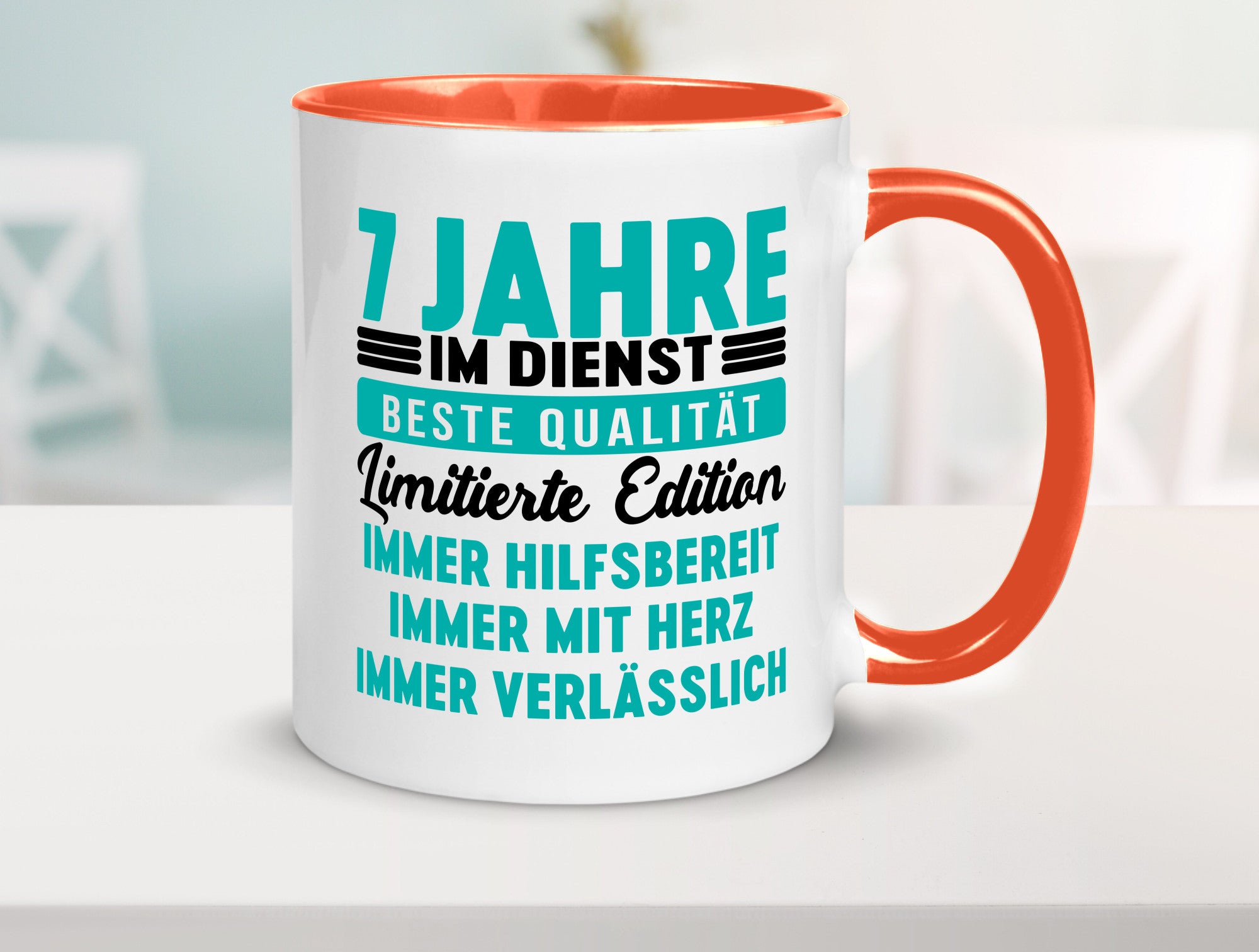 7 Jahre im Dienst | Jubiläum Arbeit v5 Humor Kollegen Büro Geschenkidee Tasse