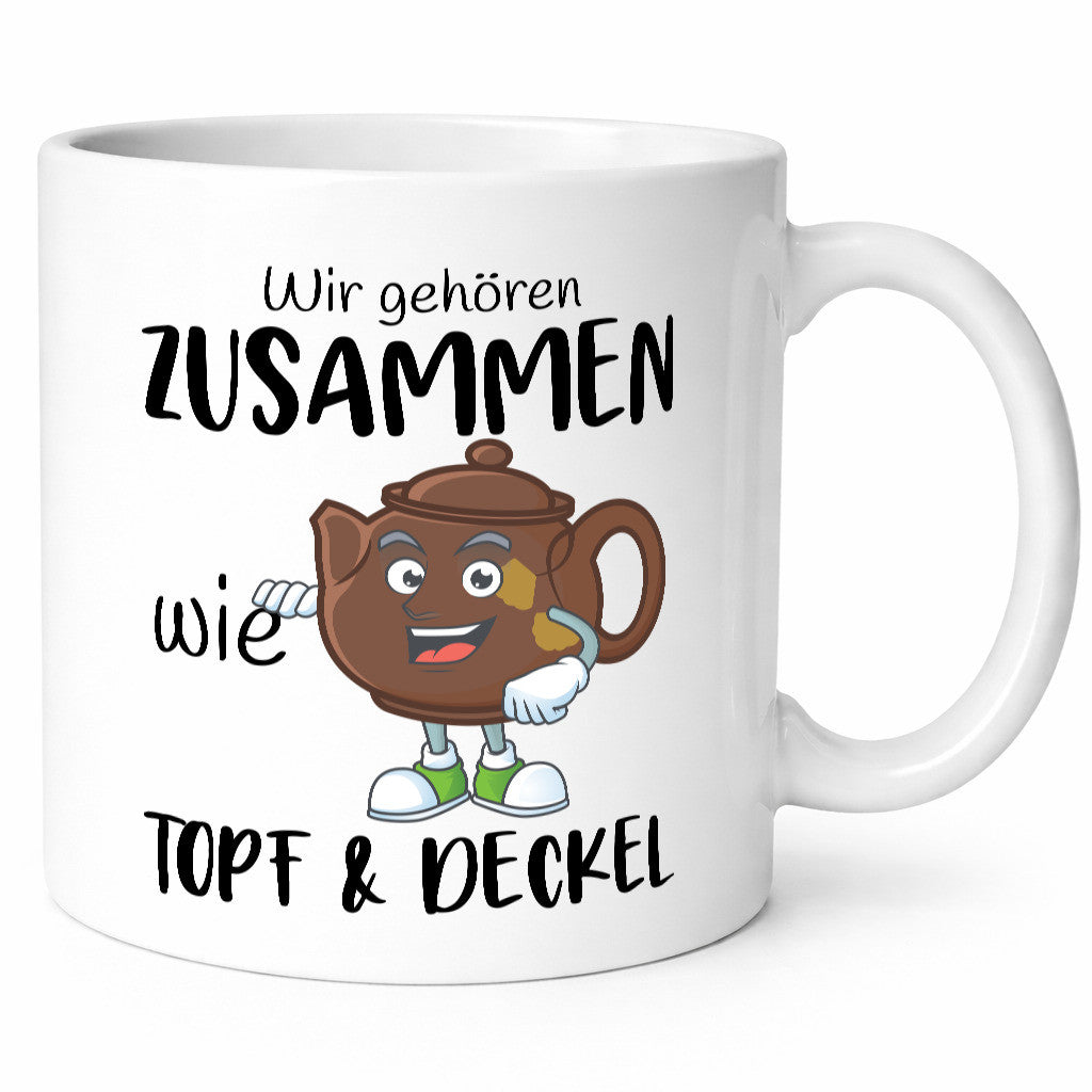 wir gehören zusammen | Topf &amp; Deckel Beziehung lustiger Spruch Geschenk Humor