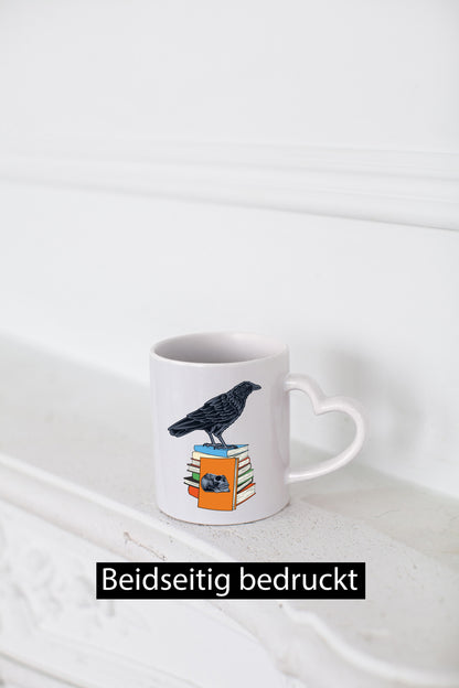 Rabe Motiv | Bücherwurm Tasse Bücher lesen lustig Humor Geschenkidee Geschenk