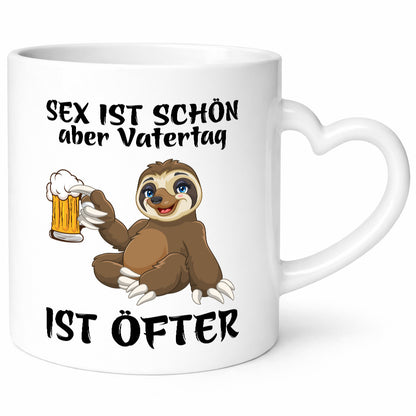 Sex ist schön | Vatertag öfter Bier Faultier Humor Familie Geschenkidee Tasse