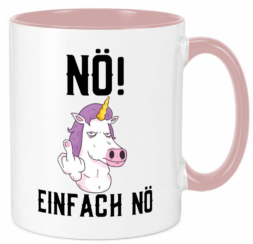 Einfach Nö | Keinen Bock Einhorn Mittelfinger Comic Geschenkidee Humor Tasse
