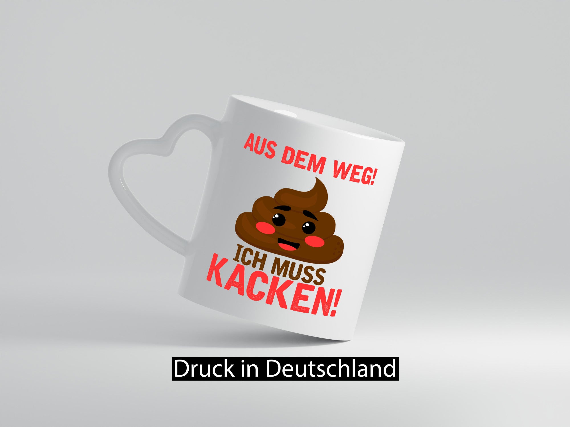 Aus dem weg ich muss kacken | Toiletten Spruch Pupsen Geschenkidee Humor Tasse