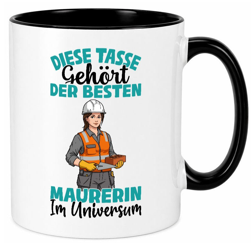 Im Universum: Maurerin | Bau Handwerkerin Geschenkidee Humor Tasse