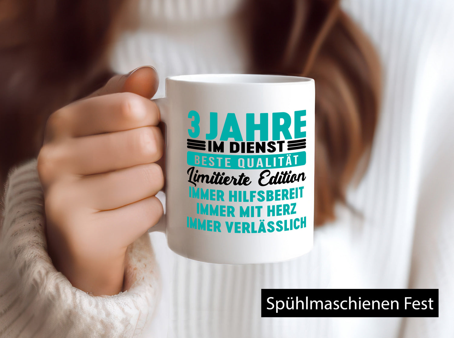 3 Jahre im Dienst | Jubiläum Arbeit v5 lustig Kollegen Büro Geschenk Tasse