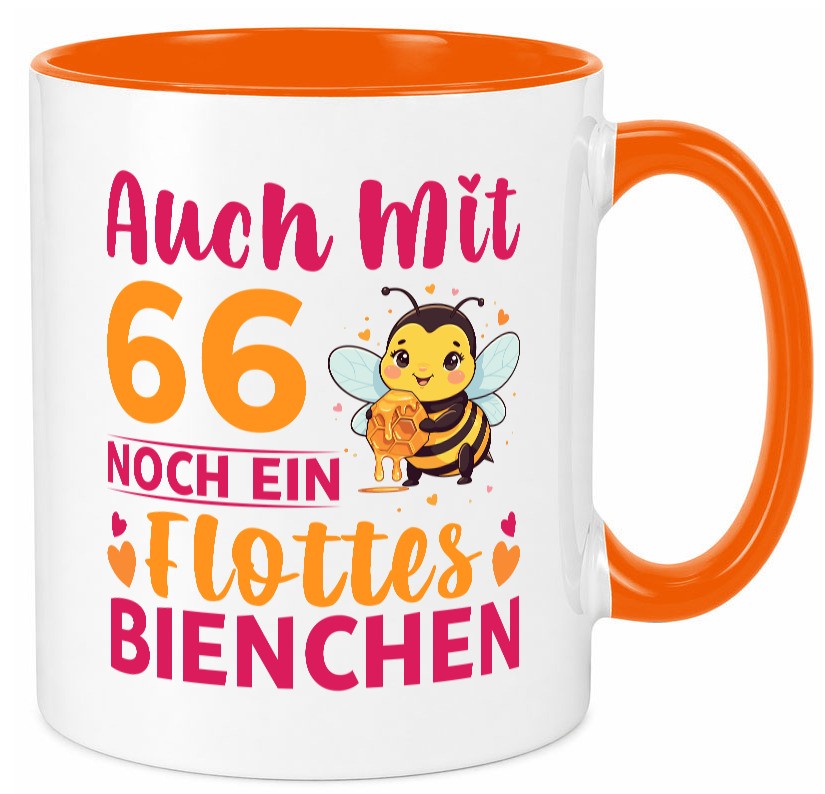 66. Geburtstag | Flottes Bienchen 66 Jahre Humor Geschenkidee Tasse