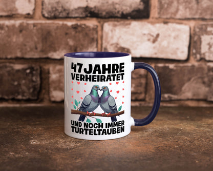 47 Jahre verheiratet | Turteltauben Ehe Ehepaar Humor Geschenkidee Tasse