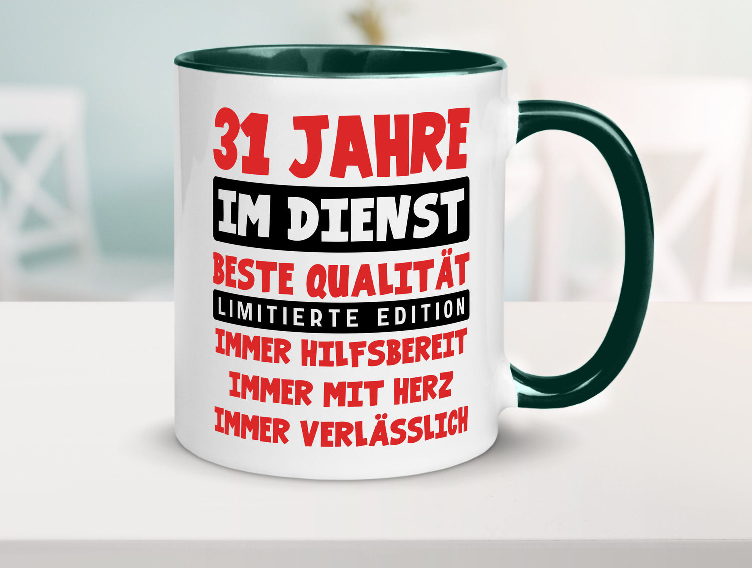 31 Jahre im Dienst | Jubiläum Arbeit v9 lustig Kollegen Büro Geschenk Tasse