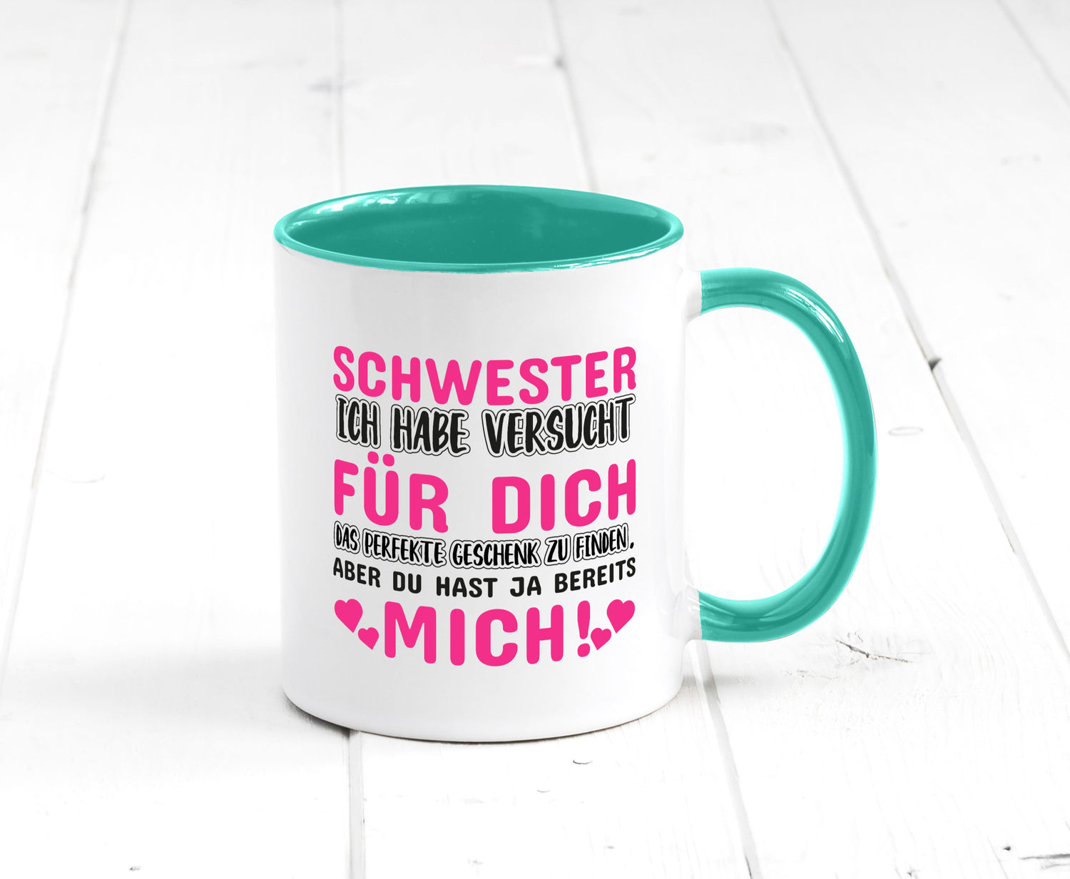 Schwester Tasse | lustiger Spruch Geschwisterliebe v2 Humor Geschenkidee