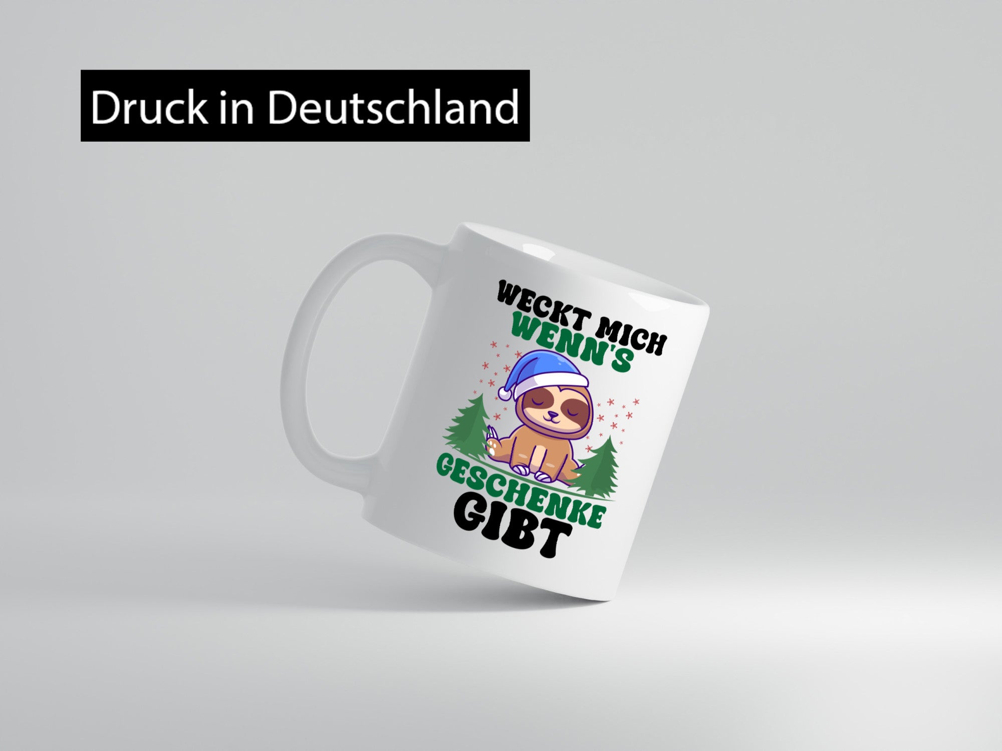 Weck mich auf wenn´s Geschenke gibt | Weihnachten Faultier lustiger Spruch