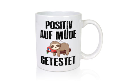 Auf müde getestet | Spruchtasse Faultier Morgenmuffel Geschenk Tierliebhaber