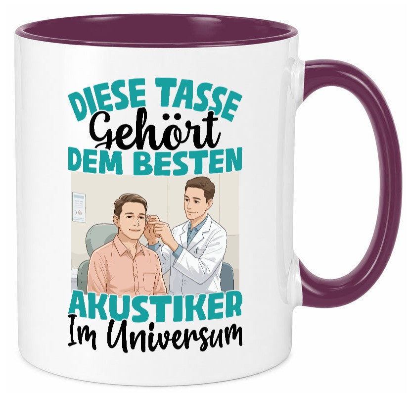 Im Universum: Akustiker | Akustik Hörgeräteakustik Geschenk Humor Geschenkidee Tasse