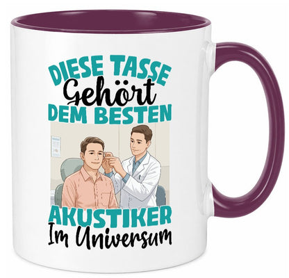 Im Universum: Akustiker | Akustik Hörgeräteakustik Geschenk Humor Geschenkidee Tasse