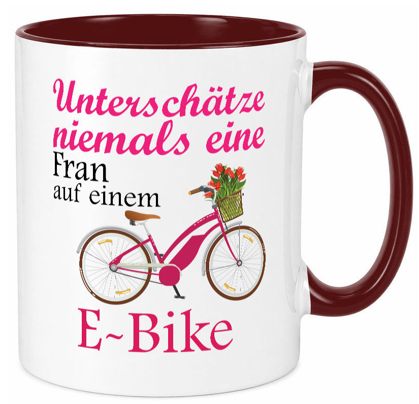 Unterschätze niemals eine Frau | E-Bike Sport Rad fahren lustig Humor