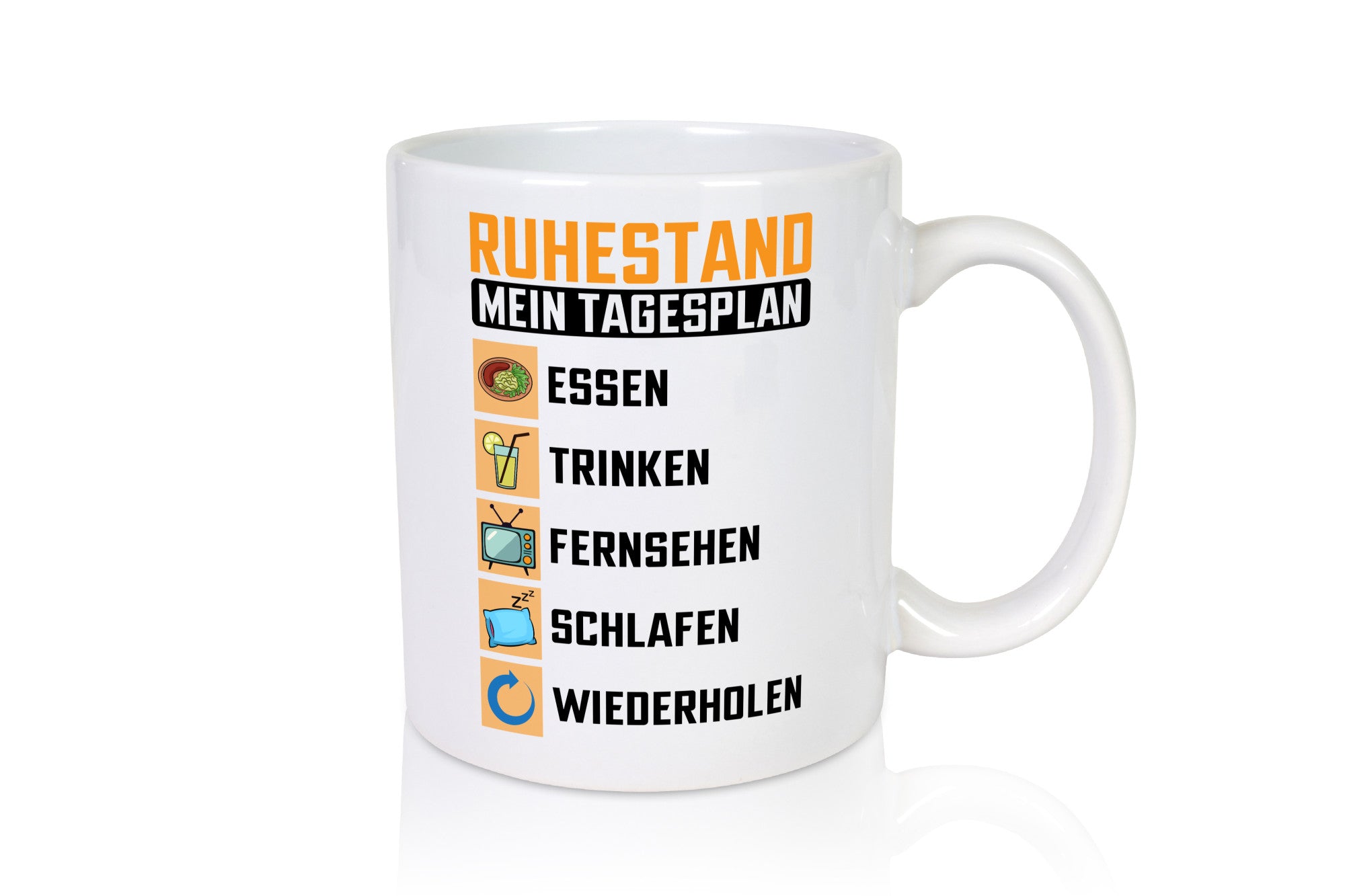 Rentner Tagesplan | Ruhestand Rente lustig Jubiläum Geschenk Tasse