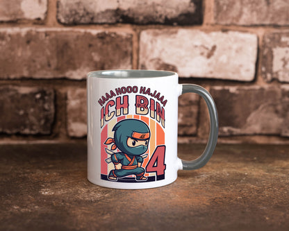 4. Geburtstag | Ninja Junge 4 Jahre lustiger Spruch Geschenk Geschenkidee Tasse