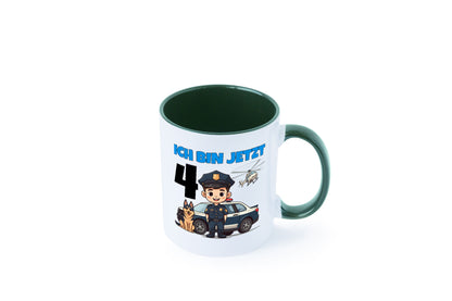 4. Geburtstag | 4 Jahre Polizei Kind Polizeiauto Humor Geschenkidee Tasse