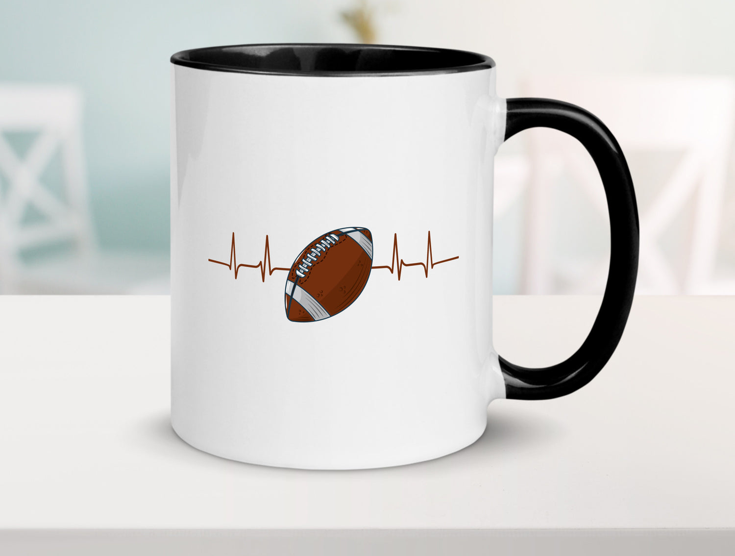 American Football Herzschlag | Footballer Superbowl Humor Geschenkidee Tasse
