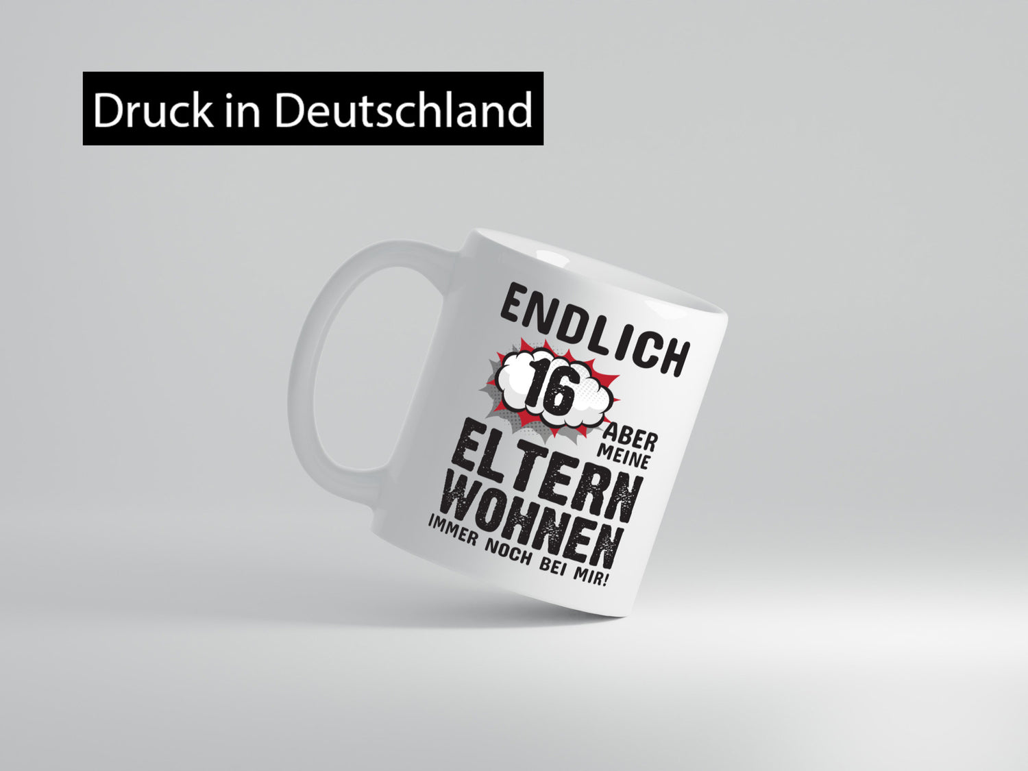 Endlich 16 | Geburtstag Tasse lustiges Statement lustiger Spruch Geschenk