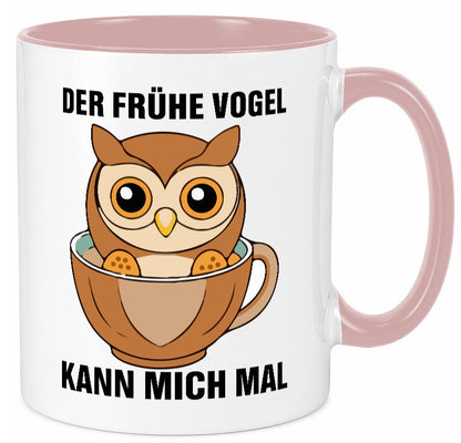 Der frühe Vogel kann mich mal | Eule Morgenmuffel v2 lustiger Spruch Geschenk